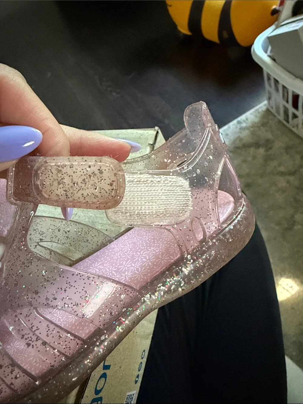 igor Pink Glitter Daisy Jelly Sandals for Kids